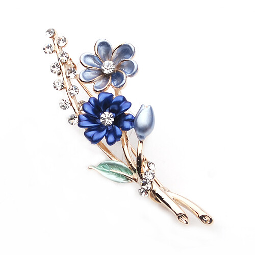  花朵扣针。蓝色的小花，自带几丝慵懒，略显神秘。