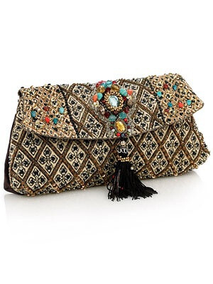 Accessroize Kerlea Embellished Tassel Clutch Bag