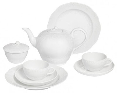 茶具组, 式样;新马赛, 白色 | MEISSEN 茶具组, 式样