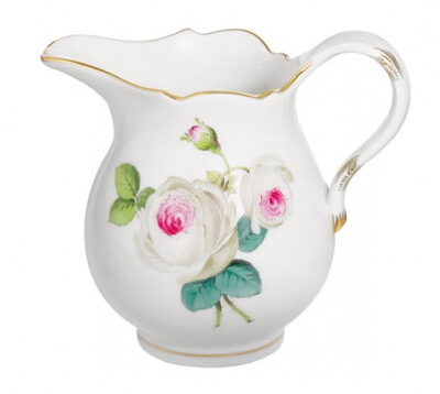白玫瑰，紫花心，金边, 容积：0.15 升 | MEISSEN 牛奶壶, 式样 【英式红茶是要配牛奶的，所以牛奶杯自然也是茶具之一】