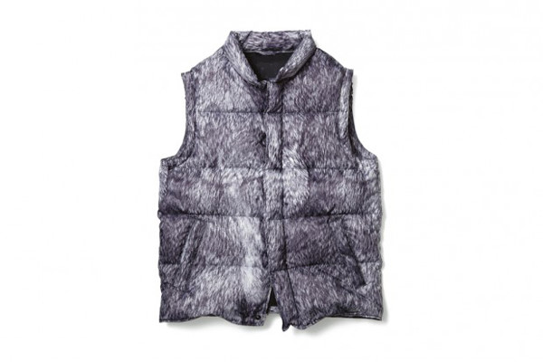 FUR PATTERN DOWN VEST