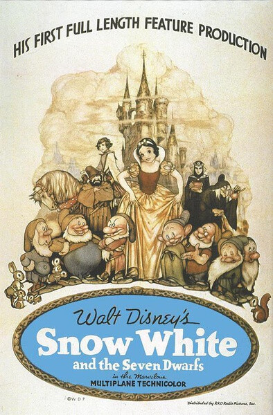 【白雪公主和七个小矮人 Snow White and the Seven Dwarfs 】1937年迪斯尼出品的电影，却觉得永远也不过时！