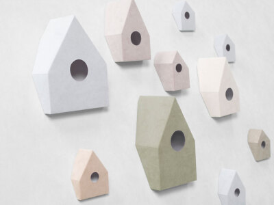 nendo: ALCANTARA® non-slip birdhouse at the MAXXI 鸟窝