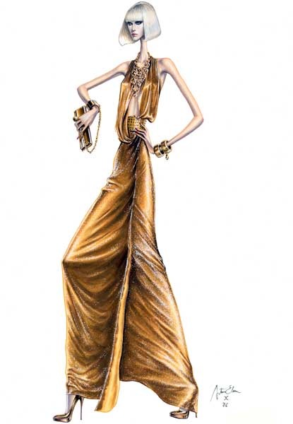 Arturo Elena时装插画。