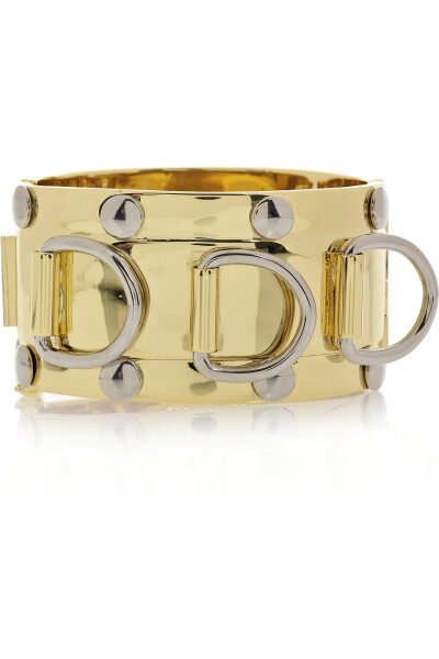  Gold and silver-plated D-ring cuff