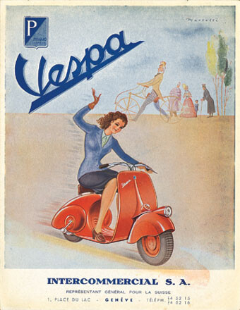 lady们骑上vespa，也变得摩登起来。