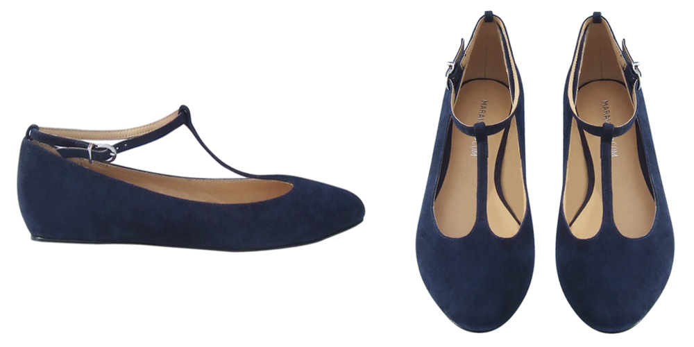 Non-Studded T-Bar Flat Navy $110.00