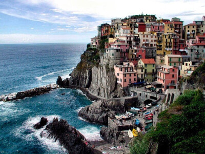 意大利Cinque Terre五渔村悬崖小屋