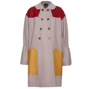 Fendi Oversized Color-Block Wool Coat