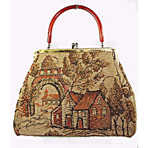 Frame Bag has Country Scene w/ Glitter