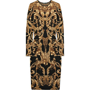 Alexander McQueen Wool and silk-blend intarsia dress