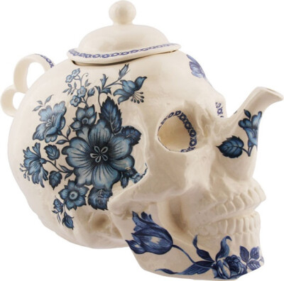 青花瓷骷髅茶壶