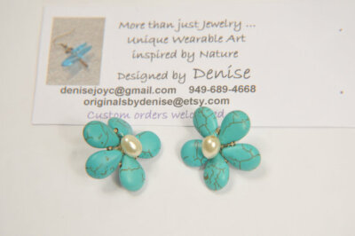 Turquoise Flower Earrings