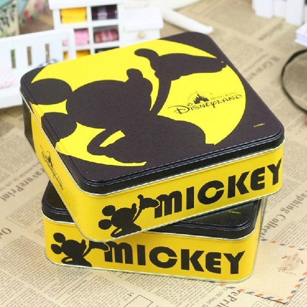 限量desiny迪士尼出品 米奇mickey铁盒 收纳盒 储物盒 大号