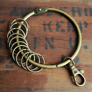 古铜大钥匙环