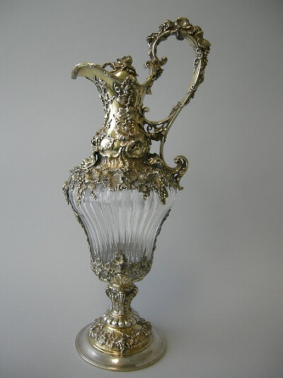 巴洛克风华丽雕银玻璃壶