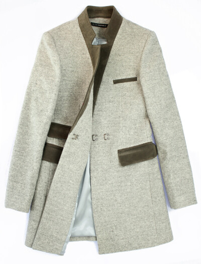羊毛羊绒大衣 修身中长款西装式外套