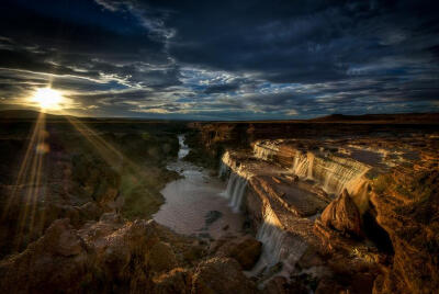 Grand Falls in Golden Light - Scott Woods