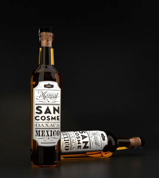 Designed by Savvy Studio | Country: Mexico | 这是来自墨西哥的梅兹卡尔酒..“San Cosme is a mezcal made ​​in Mexico and imported to Germany. Mezcal, by tradition, has been a key figure in Mexican folklore, a part of our cultural and heritage which is particularly appreciated by European countries.