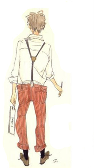 穿背带裤的男孩