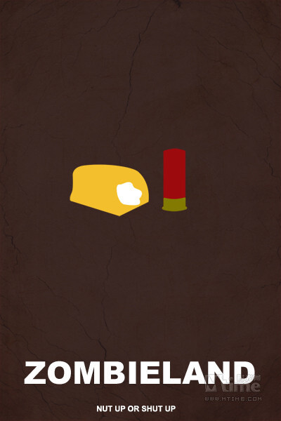《僵尸之地》（2009）。设计灵感来自片中消灭了无数僵尸的散弹枪，以及不断被提及的黄色蛋糕。最下方的标语来自片中的经典台词“要么纯爷们，要么一边玩去”。