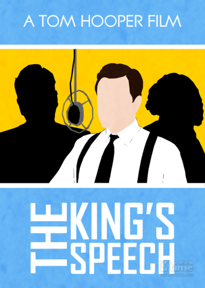 《国王的演讲》（2010）。对影片的商业海报进行了抽象简化处理，国王的“无面”造型很有冲击力。