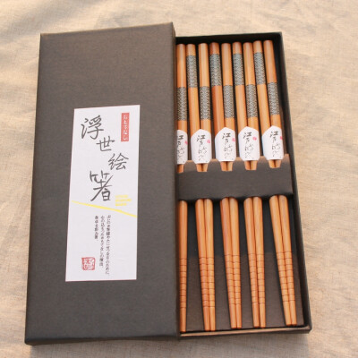 自然的风 日式鲤鱼纹浮世绘 礼盒竹筷子