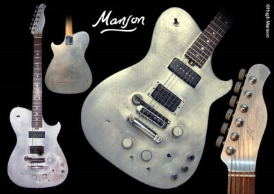 Muse主唱兼吉他手Matt Bellamy的Manson Custom吉他（该品牌只为他和齐柏林飞船贝斯手John Paul Jones定制琴），这把内置Matt最爱的Phaser 90效果器单块，演出时他会通过调节琴桥后面那两个效果器旋钮来制造效果