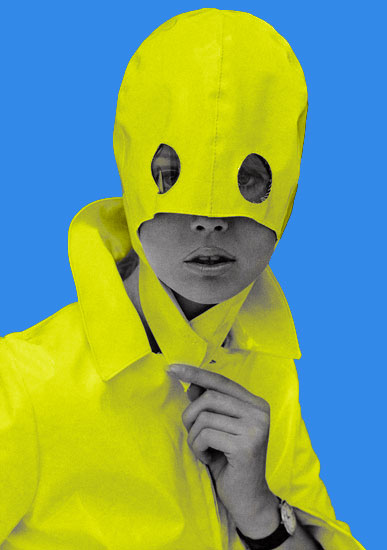 时装大师Pierre Cardin于60年代设计的时装作品，图片由John French拍摄，原图未着色