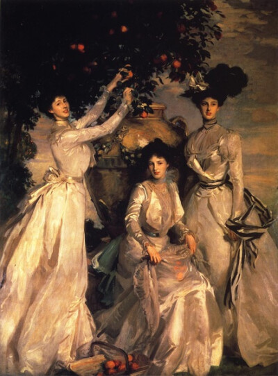 John Singer Sargent（1856-1925）美国画家。生平多在意、德、英、法等国度过。作品多为国际大资产阶级及其家属画的肖像画，技法纯熟。也常画水彩风景，多即兴速写，特点突出，水份淋漓，色彩凝重而悦目，在表现光色…