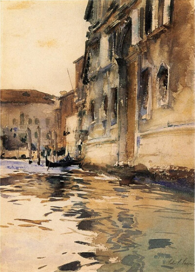 John Singer Sargent（1856-1925）美国画家。生平多在意、德、英、法等国度过。作品多为国际大资产阶级及其家属画的肖像画，技法纯熟。也常画水彩风景，多即兴速写，特点突出，水份淋漓，色彩凝重而悦目，在表现光色…