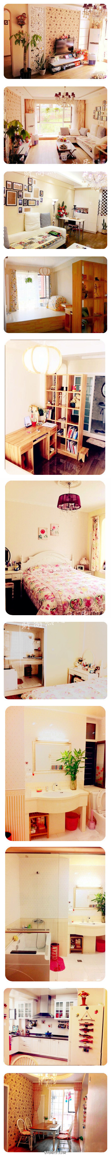 温暖阳光色调~~92平米田园混搭风格~~有木有觉得很温馨、很田园？