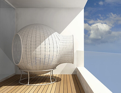 德国设计师Tim Kerp设计这款叫做“sight”（视觉）的阳台沙发 保护隐私哦 I