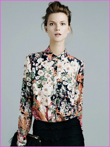 ZARA花朵印花短衫