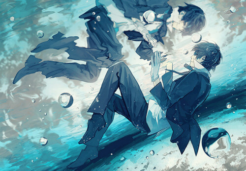 沉浸在水中 少年