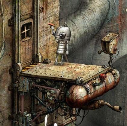 http://machinarium.net/demo/机械迷城网站，超喜欢这个风格的~可以玩游戏的哟~