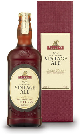 FULLER’S VINTAGE ALE：年份艾尔 最好的原料酿造，出类拔萃的限量版艾尔，留有酵母，其香味如同葡萄酒、威士忌，随岁月而发展