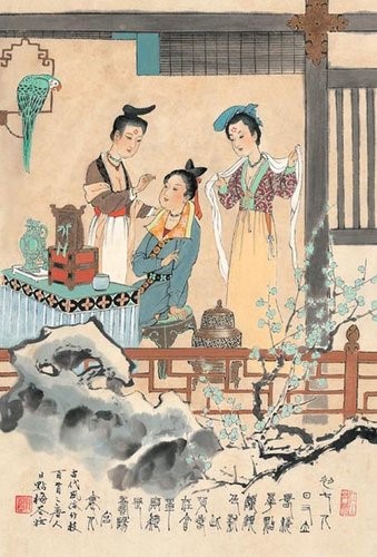 唐 饰梅花妆初七人日又立春，梅花点额颜色新。此身若在含章殿，疑是寿阳宫里人