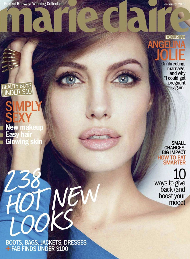 Angelina Jolie for Marie Claire US 2012年1月份封面,性感朱莉.