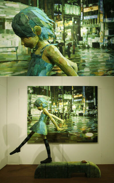 游嘻。（from Shintaro Ohata 雕塑与绘画的组合艺术。）