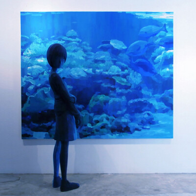 看海。（from Shintaro Ohata 雕塑与绘画的组合艺术。）