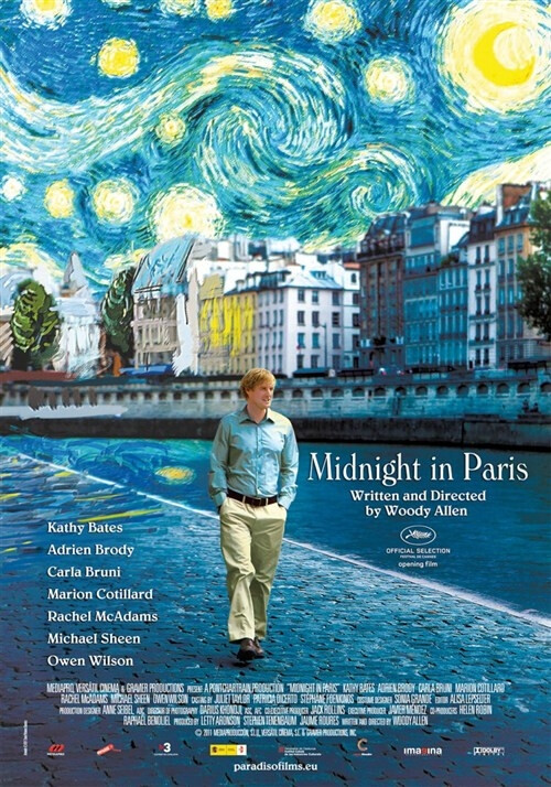 《午夜巴黎》午夜巴黎 Midnight In Paris (2011)午夜·巴黎 | 情迷午夜巴黎导演：伍迪·艾伦 主演：欧文·威尔逊 瑞秋·麦克亚当斯 玛丽昂·歌迪亚 ...
<br />《午夜巴黎》是伍迪·艾伦写给巴黎的一封奇妙的情书，探讨了每个人心目中的理想年代，以及人们在生活选择上的差异。