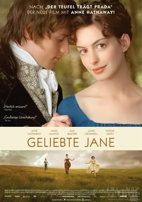 《成为简奥斯丁》电影海报成为简·奥斯汀 Becoming Jane (2007)珍奥斯汀少女日记 | 珍爱来临导演：朱利安·杰拉德 主演：詹姆斯·麦卡沃伊 安妮·海瑟薇 朱丽·沃特斯 ...
<br />她用独特和细腻笔触创作出感人至深的爱情故事，自己却终身未婚，在理智与情感、傲慢与偏见之间，她的人生同样值得书写。