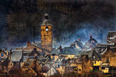 油墨色彩,摄于法国的某个小山村&lt;Mountain village in France&gt;,摄影来自Alain Mazalrey.