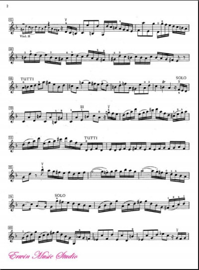 Violin I Johann Sebastian Bach, Concerto in D Minor 2 Violins BWV 1043