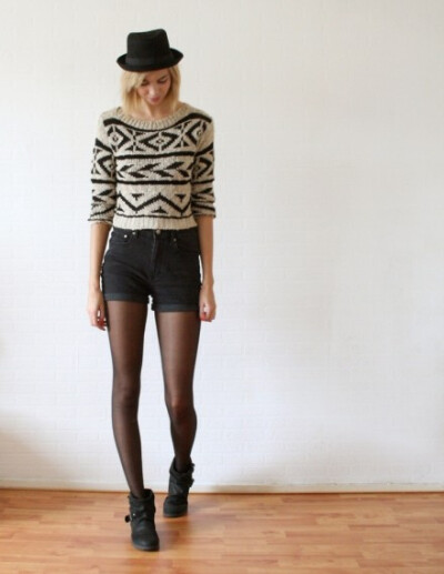 H&M HIGH WAISTED SHORTS, TOPSHOP BOOTS