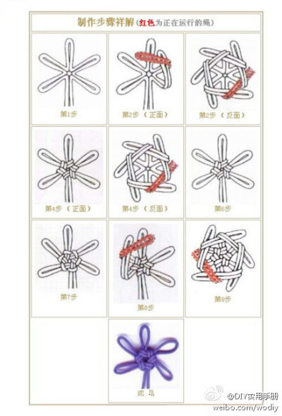 owl【自己动手】中国结的编法图解大全——草花结