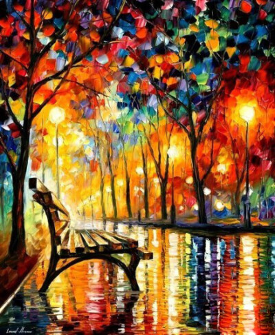 Leonid Afremov的作品，强烈的色彩感