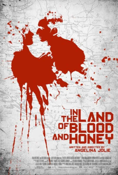 安吉丽娜·朱莉首部编剧/导演作品《In the Land of Blood and Honey》（血与蜜之地）海报，http://t.cn/SPt9no 12月23日美国上映，海报设计来自Robert Russell。