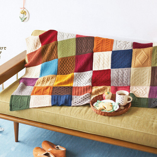 mi。彩色拼布钩织毯。